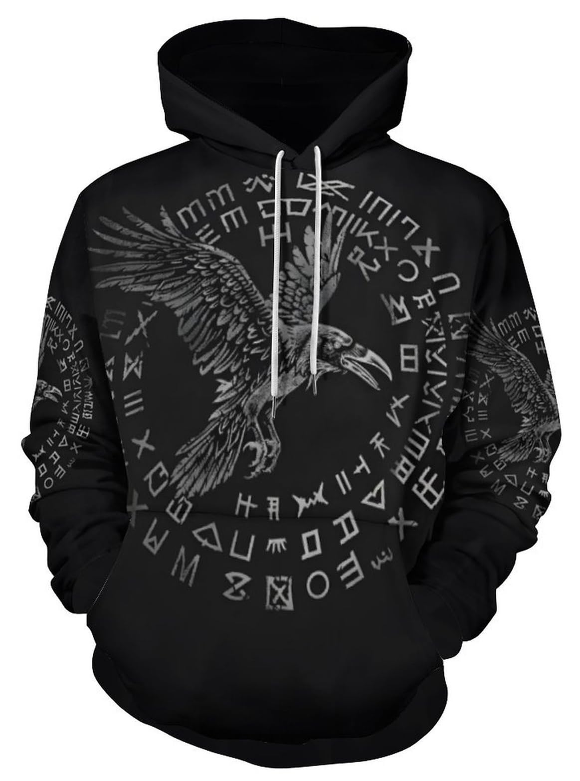 JooMeryer Men's Viking Totem 3D Print Long Sleeve Hoodies Pullover Sweatshirt