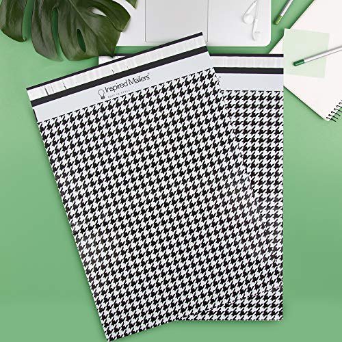 Image of Inspired Mailers - Poly Mailers 14.5x19-50 Pack - Houndstooth - Poly Mailer Packaging Bags for Shipping - Printed Poly Mailers - Mailing Envelopes - Shipping Mailers
