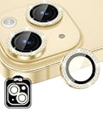 IPG ProLENS Diamond Frame Rhinestones Bling Camera Lens Protector for iPhone 15-15 Plus Alumina Silicate Tempered Class, HD Clarity, Scratch-Resistant, Individual Lens Cover for 15+DIAgold