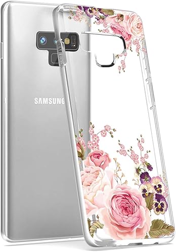 Miniatura 2 de Funda para Galaxy Note 9, para Samsung Note 9, funda transparente y flexible de TPU de silicona suave para Samsung Galaxy Note 9 Rose Flower