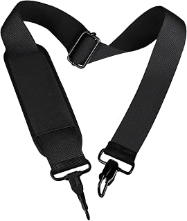 Universal Replacement Laptop Shoulder Strap, Durable 55" Adjustable Comfortable Belt with Metal Hooks for Briefcase, Computer Messenger Bag, Laptop Case Luggage/Duffel/Camera, (Black) - Amazon product rated Grade A