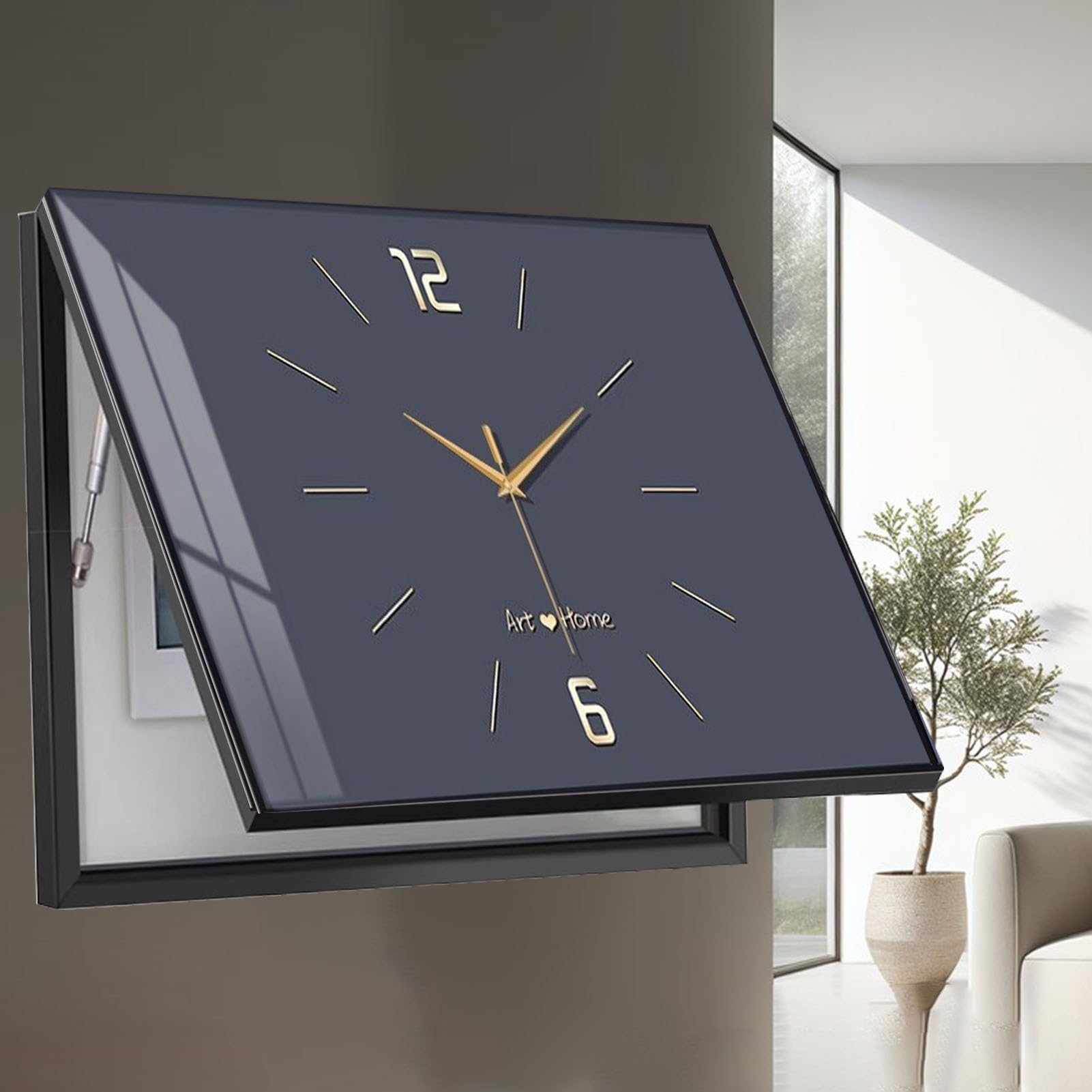 Copri Cassaforte a Muro Copertura Decorativa per Quadro Elettrico, per Nascondere la Scatola del Contatore, Copertura Orizzontale per Quadro Elettrico, Coperchio(Gray,40x30cm(15 3/4x11 3/4"))