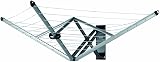 Brabantia WallFix Retractable Washing Line with Protective Fabric Cover (24m) Wall-Mounted Foldaway Clothes Air Dryer (Silver) - 1