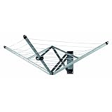 Brabantia WallFix Retractable Washing Line with Protective Fabric Cover (24m) Wall-Mounted Foldaway Clothes Air Dryer (Silver) Wallfix + Cover