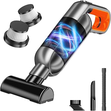 NecYINuoVe Handheld Vacuum Cordless, Portable Car Vacuum with LED Light,Rechargeable Small Vacuum Cleaner with Powerful Sucti