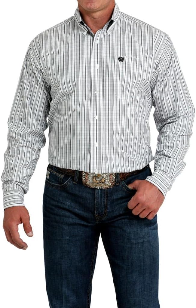 Cinch Men's Grey Plaid Shirt