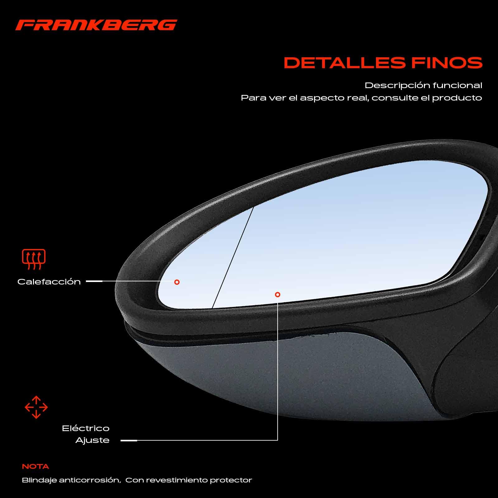 Frankberg Espejo exterior eléctrico izquierdo de 5 Polos 6L0857537