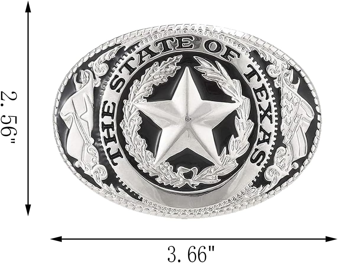 Texas Star Western Cowboy Belt Buckle - Novelty Bull Eagle Design for Men and Women