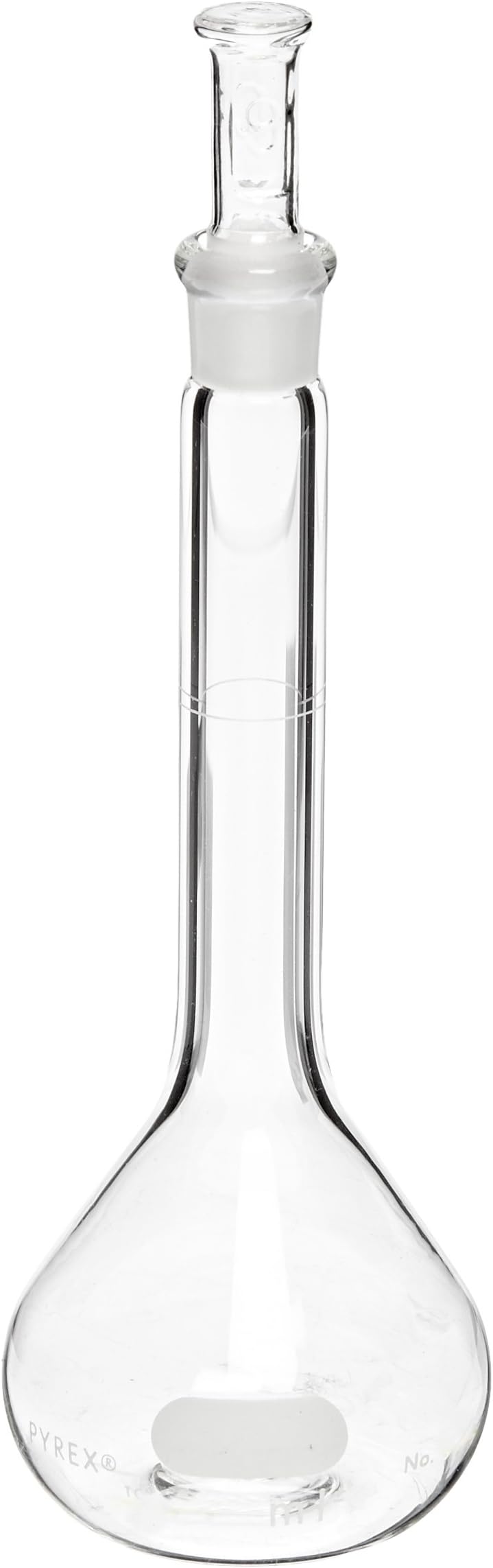 Corning Pyrex Borosilicate Glass Class A Certified and Serialized Volumetric Flasks with Glass Standard Taper Stopper, 25ml Capacity