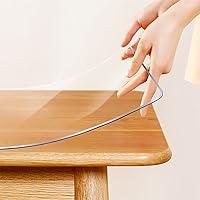 Vista 3 de Protector rectangular transparente de plástico de PVC para mesa, cubierta protectora para mesa de comedor, protector de mesa de café, protector