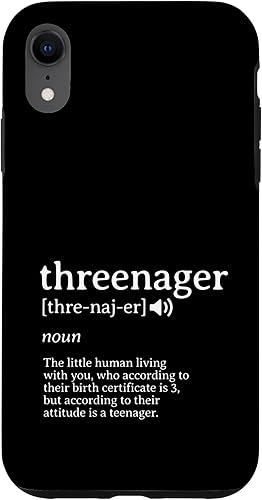 Threenager Noun Parenting 3 Year Old Kid Case for iPhone XR
