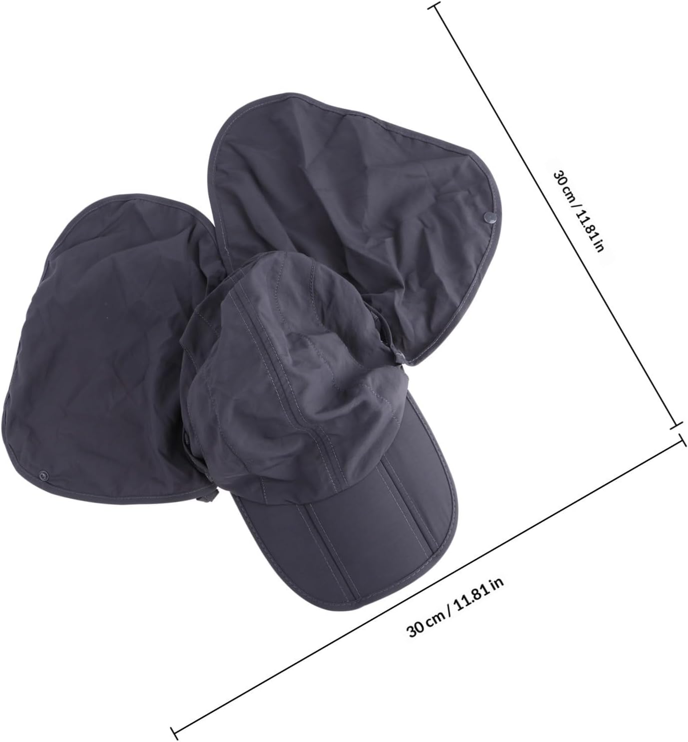 Gadpiparty Quick Dry Face Cover Fishing Hat with Neck Cover Dark Grey image 2