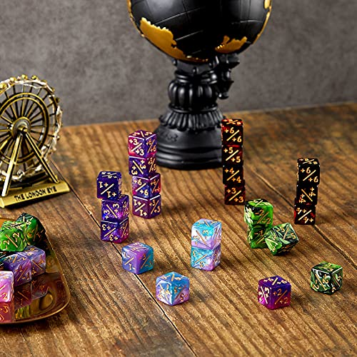 Image of Sumind 48 Pcs Counter Dice -1 /+1 Counters Ability Keyword Counters Buff Tokens 6 Sided Dice Gifts Compatible with CCG TCG Cards Gaming Accessory (Delicate Style)