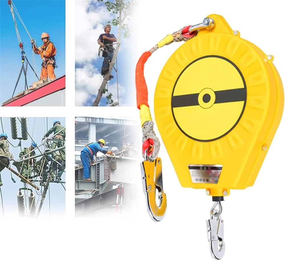 Dispositivo anticaduta, Fune di Sicurezza autocontratturante, capacità di carico di 150 kg, Adatto per la prevenzione delle Cadute in Sicurezza Durante l'arrampicata, l'edilizia e Altre oper