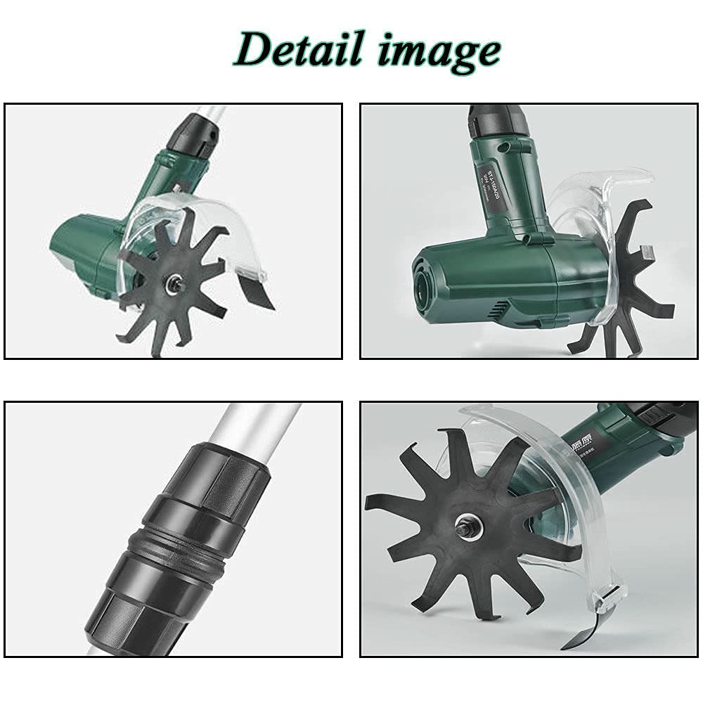 Motobineuse de Jardin, motobineuses/cultivateurs Portables électriques sans Fil, motobineuses de Jardin sans Fil 20 V, Poteau rétractable de 97 cm à 127 cm, cultivateur électrique