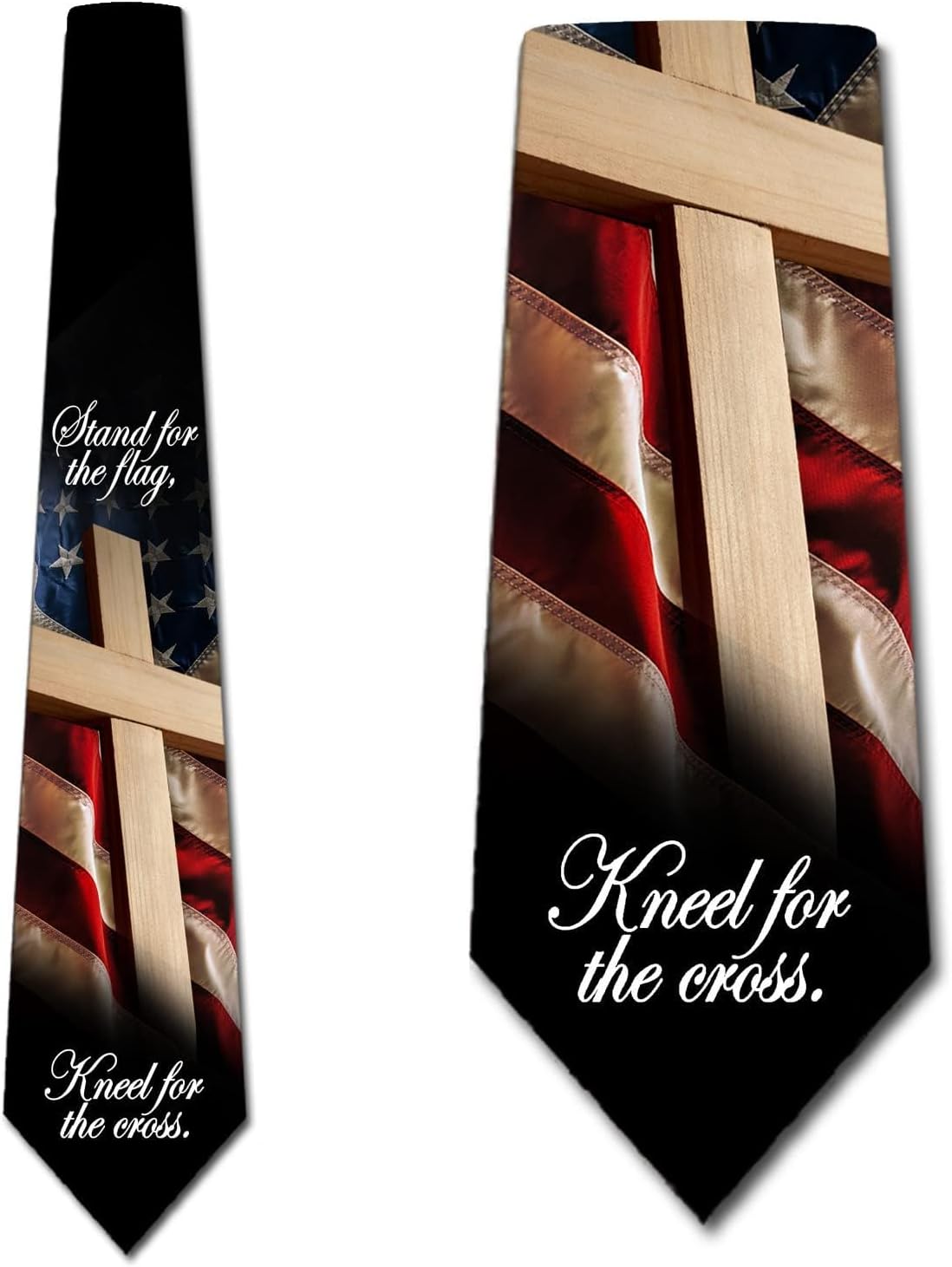 Three Rooker Patriotic Ties Mens US Flag Necktie Cross Tie