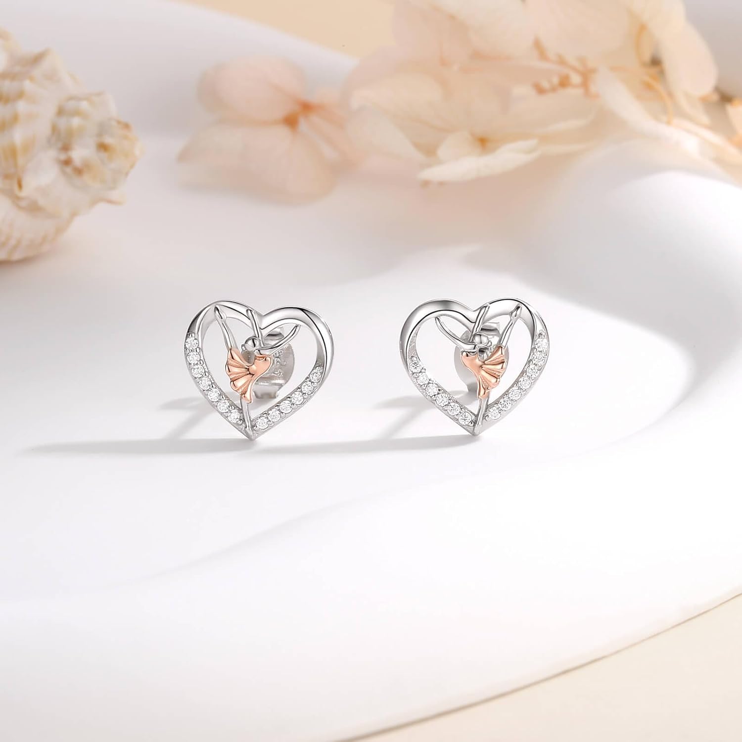 Sterling Silver Ballerina Stud Earrings Hypoallergenic Ballet Dancer Earrings for Women Ballerina Theme Jewelry Gift - Image 3