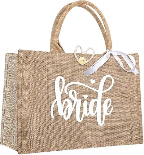 ZRUEWOT Bolso de Yute Nupcial, Bolso de Yute Cuadrado, Bolsos de Novia de Grabado con Bride, Bolsa de Novia Impresa Bride, para Nupcial, Regalos Ideal ZRUEWOT Bolso de Yute Nupcial, Bolso de Yute Cuadrado, Bolsos de Novia de Grabado con Bride, Bolsa de Novia Impresa Bride, para Nupcial, Regalos Ideal