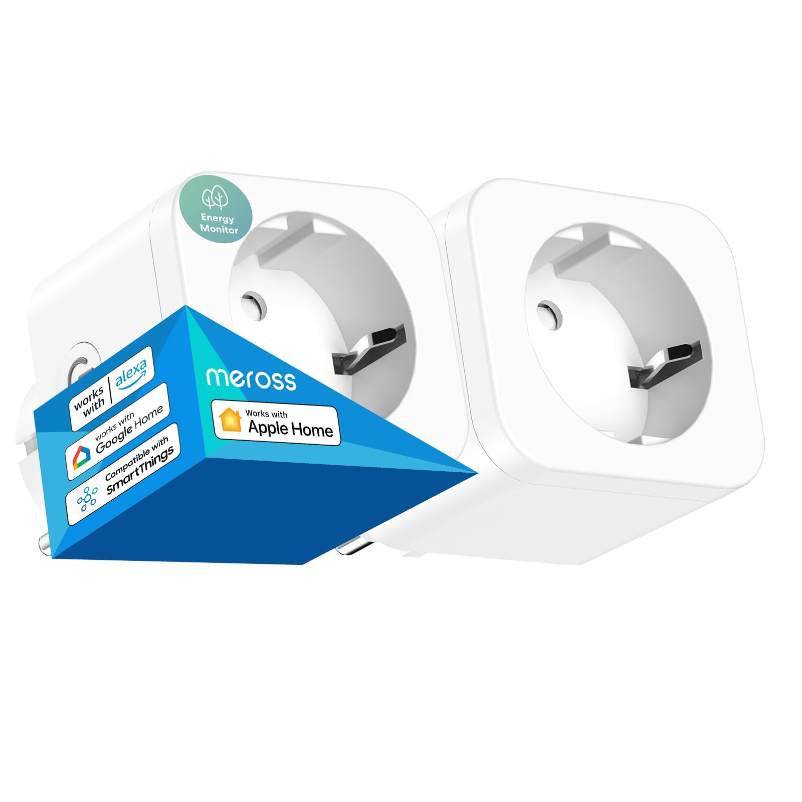 meross Meross Enchufe Inteligente para Apple HomeKit con Medición de Consumo, 16A Enchufe Inteligente con Control Remoto y Temporizador, WiFi Enchufe Compatible con Alexa, Google Home y SmartThings, 2 PCS