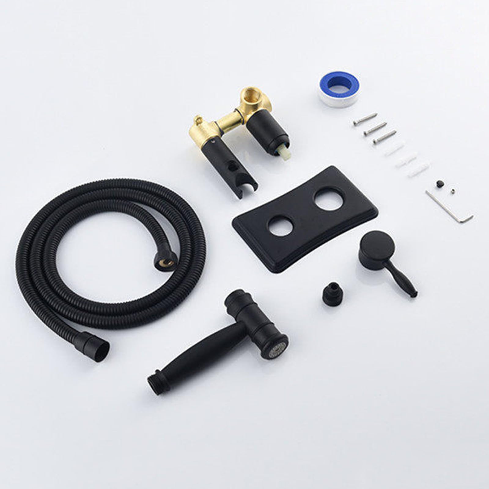 Bidet Portatil para Wc Modo Dual Ducha Bidet para Wc Agua Caliente Y Agua Fria Latón,Negro