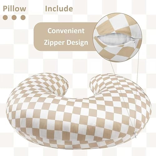 Miniatura 6 de Almohada y posicionador de lactancia, lactancia materna, alimentación con biberón, soporte para sentarse al bebé con funda extraíble ultra suave
