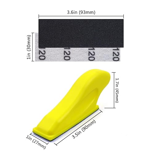 Miniatura 2 de POLIWELL Herramienta micro lijadora, lijadora de dedos de detalles para manualidades, 80 piezas de papel de lija seco húmedo 80 120 150 180 240 320