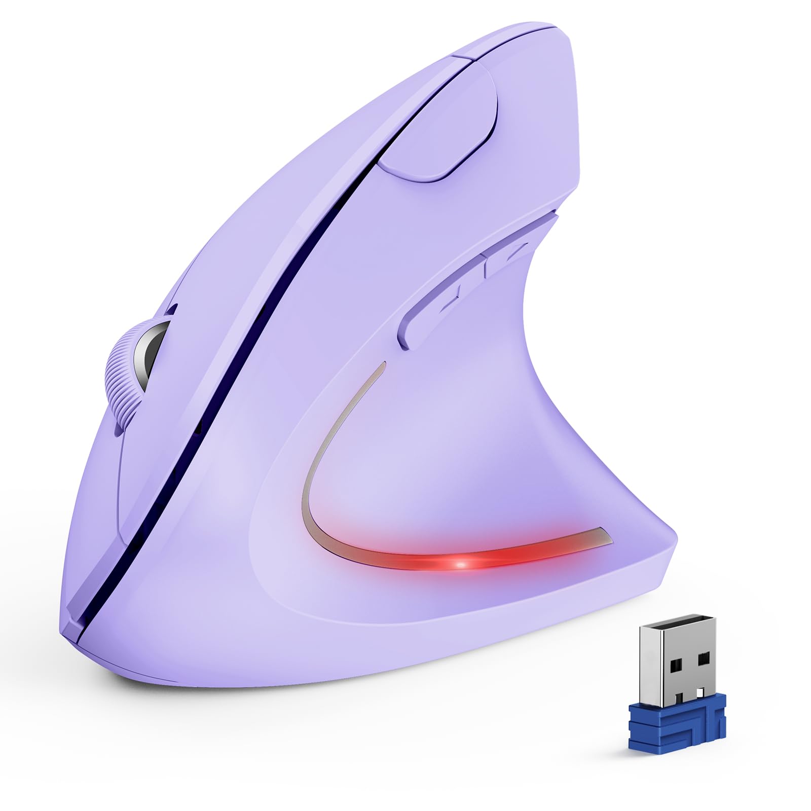 TECKNET Ergonomic Mouse Wireless Bluetooth Vertical Mouse 4800 DPI Optical Tracking 6 Adjustable DPI Quiet Clicks 2 4GHz