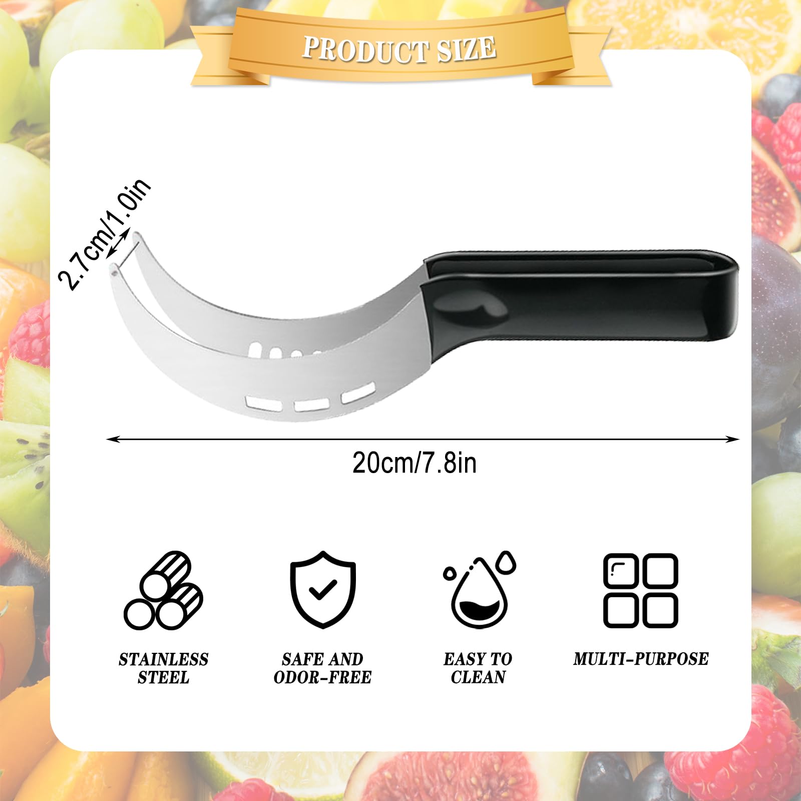 Coupe Pastèque - 2pcs - Acier Inoxydable 304 - 3 En 1 - Vert Et Beige - Outil Multifonctionnel - Maison