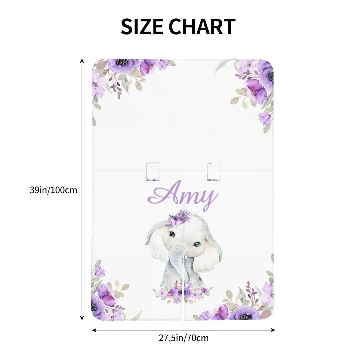 Personalized Baby Car Seat Canopy for Babies with Name, Custom Elephant Purple Stroller Car Seat Covers for Girls, Minky Nursing Carseat Cover for Breastfeeding, Car Seat Canopies for Newborn