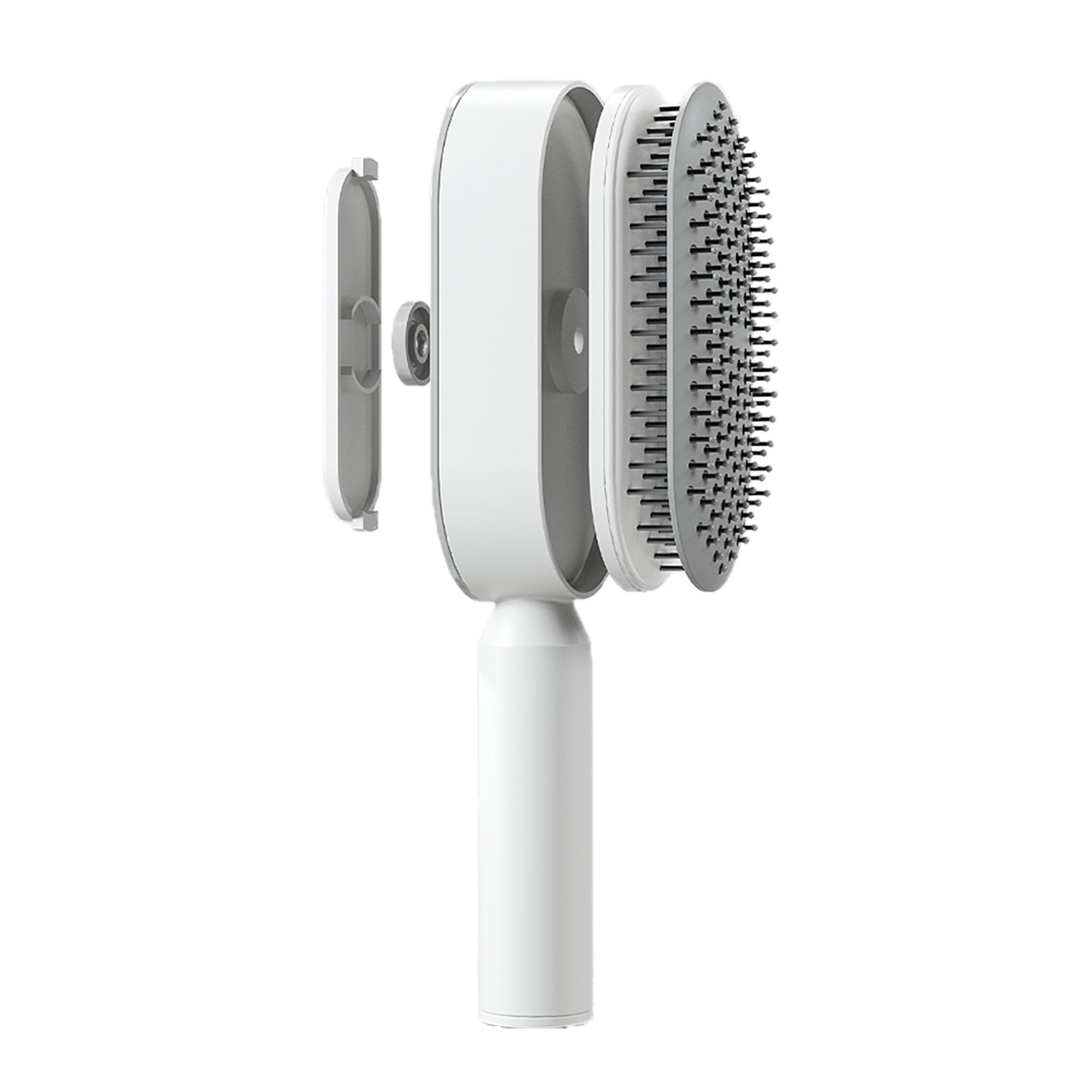 Cepillo de Pelo desenredante y antiencrespamiento. Con Nuevo sistema de extracción, Ideal para cabello rizado, fino y delicado. Cepillo antirotura y antienredos tipo paleta. (Blanco)