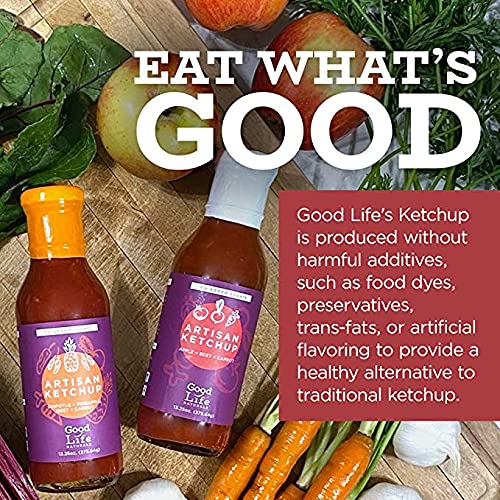 Miniatura 2 de Good Life Naturals Ketchup sin tomate, hecho de remolacha, manzanas y zanahorias, reducción de azúcar y sodio, sin sabor ni color artificial,