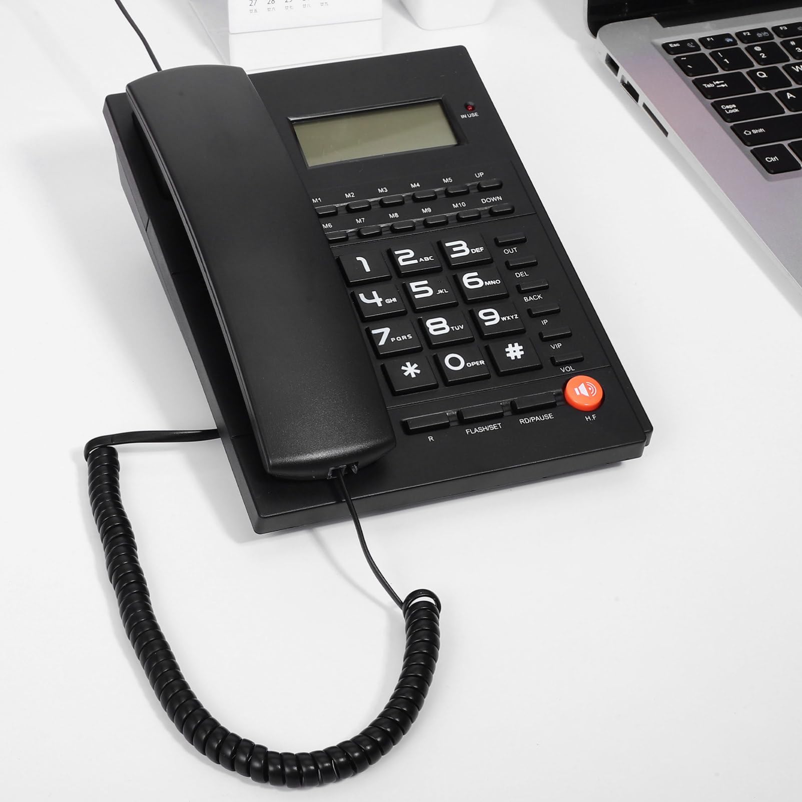 Telefono con da Scrivania per Anziani Grandi Comodi Volume Regolabile per Audio Cristallino Telefono Durevole per Ufficio e Casa