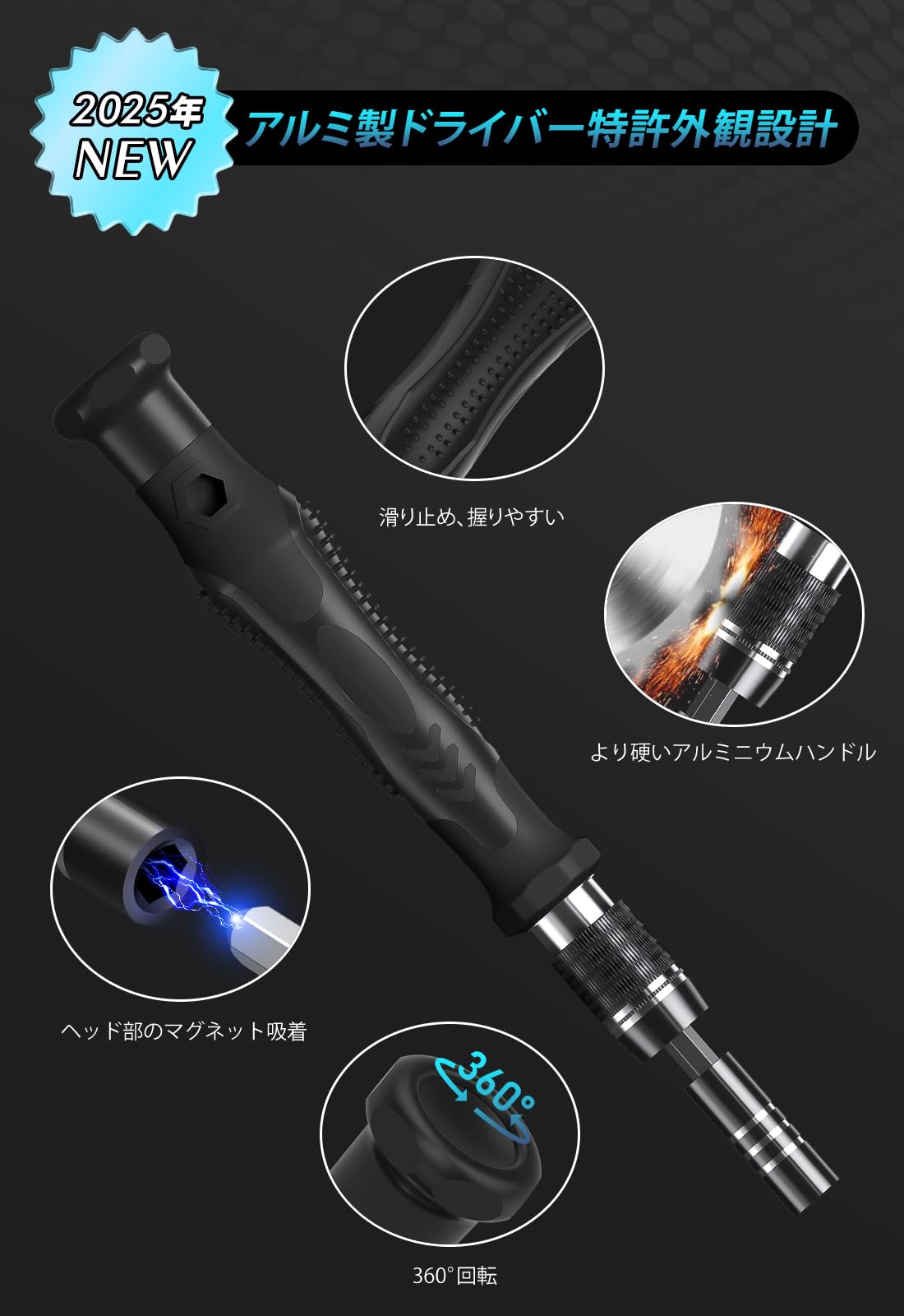 MOVMAO 精密ドライバーセット 145 In 1 トルクスドライバー 多機能ツールキット 磁石付き トルクス マイナス 三角 六角 星型 y字ビット Switch Mac PS5 iPhone スマホ メガネ 修理 帯電防止リストバンド 金属ハンドル付き Black
