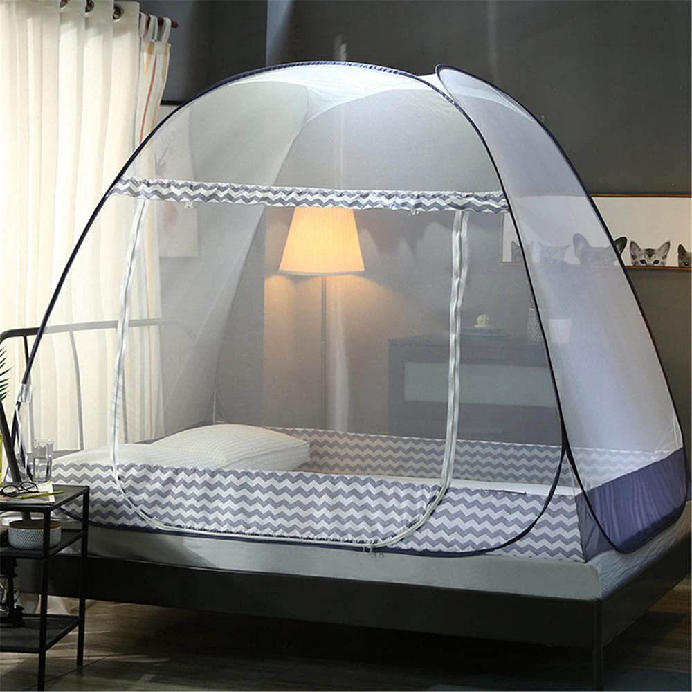 GJMSSMY Mosquito Net for Bed, Portable Foldable Mosquito Nets, Mosquito Mesh Net, Fine mesh Mosquito Net for Bed, Portable tent mosquito net-1.2 * 2.0 * 1.45m_B