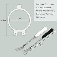 Vista 2 de Tenedor de encurtido compatible con la mayoría de los frascos de conserva, construido para durar, tenedor de acero inoxidable para una fácil