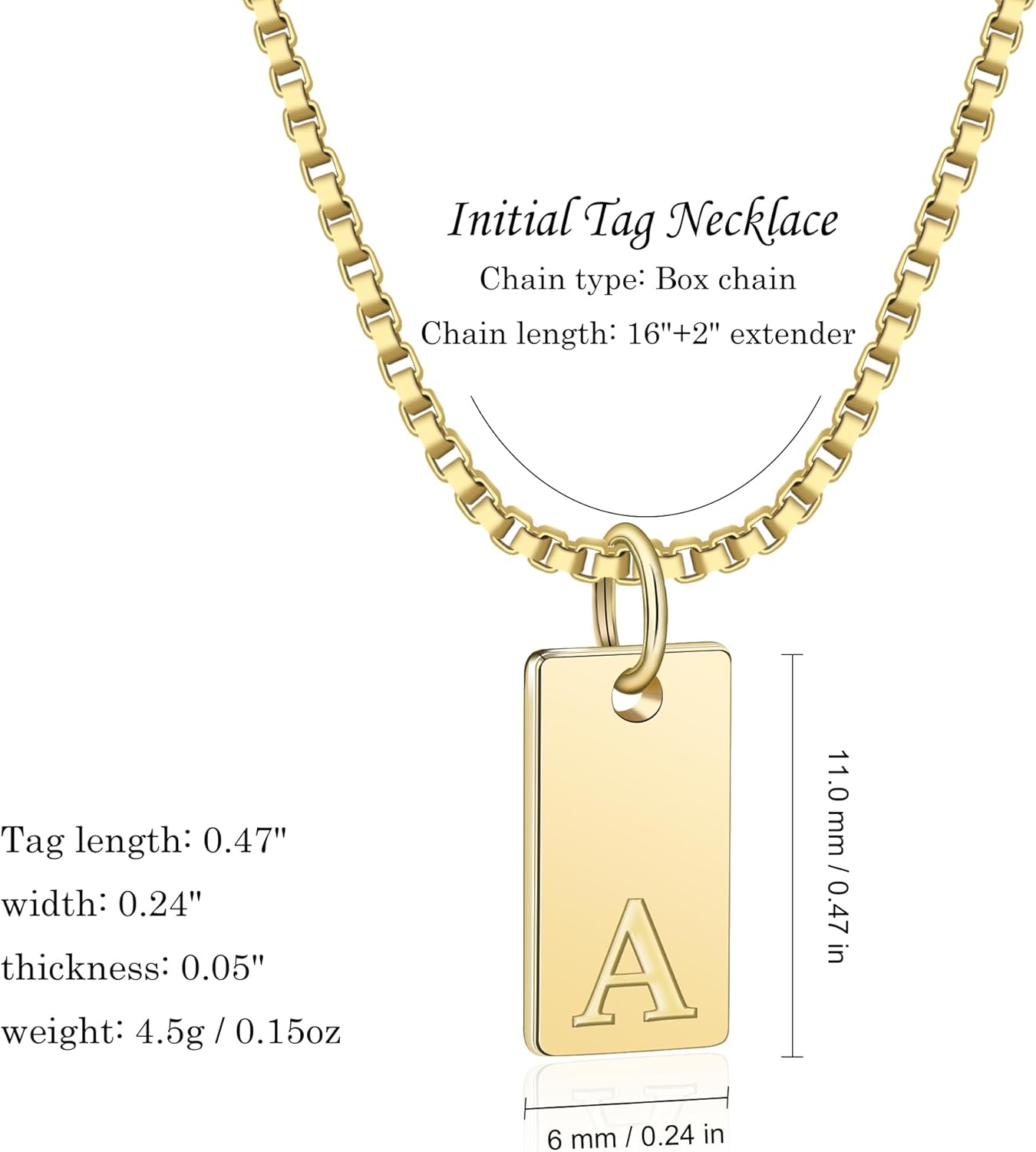 AILUOR Initial Necklaces for Women, 14K Gold Plated Letter Name Pendant Necklace Dainty Gold Necklace for Women Personalized Initial A-Z Tag Choker Necklace for Women Trendy Gold Jewelry Gifts for Women - Image 6
