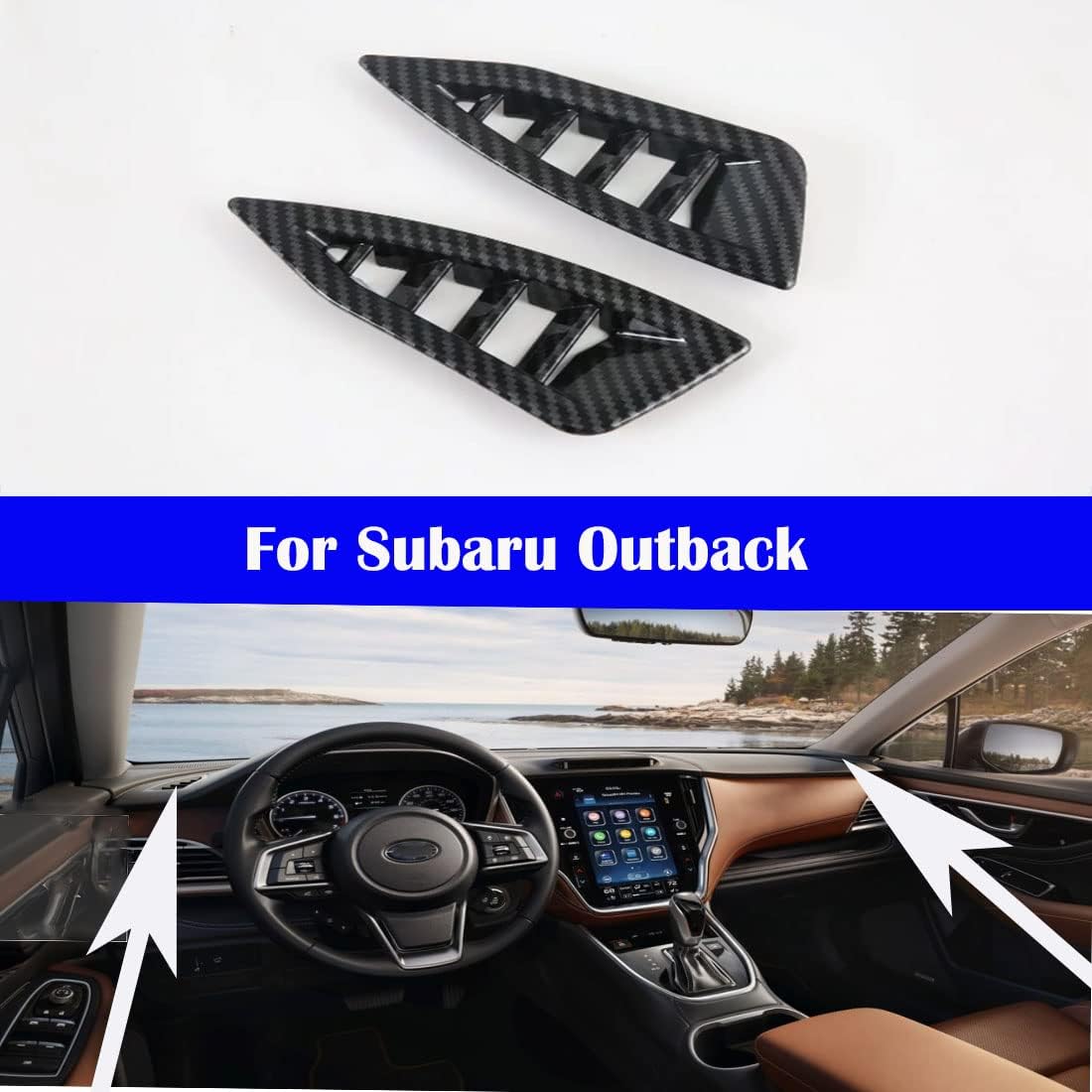 Car Interior trim strip Modified Carbon fiber Trim strip For Outback 2020-2021-2022 (2 Front upper air outlet Carbon fiber)