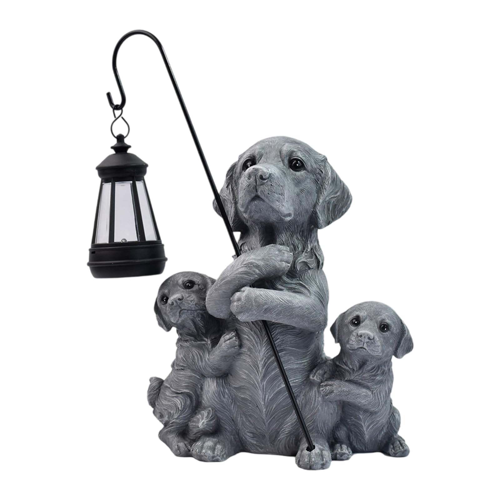 ljhnba Solar Charged Statue Garden Decors Waterproof Resin Animal Art Creative Dog Garden Figurine with Light Pathway Solar Lamp