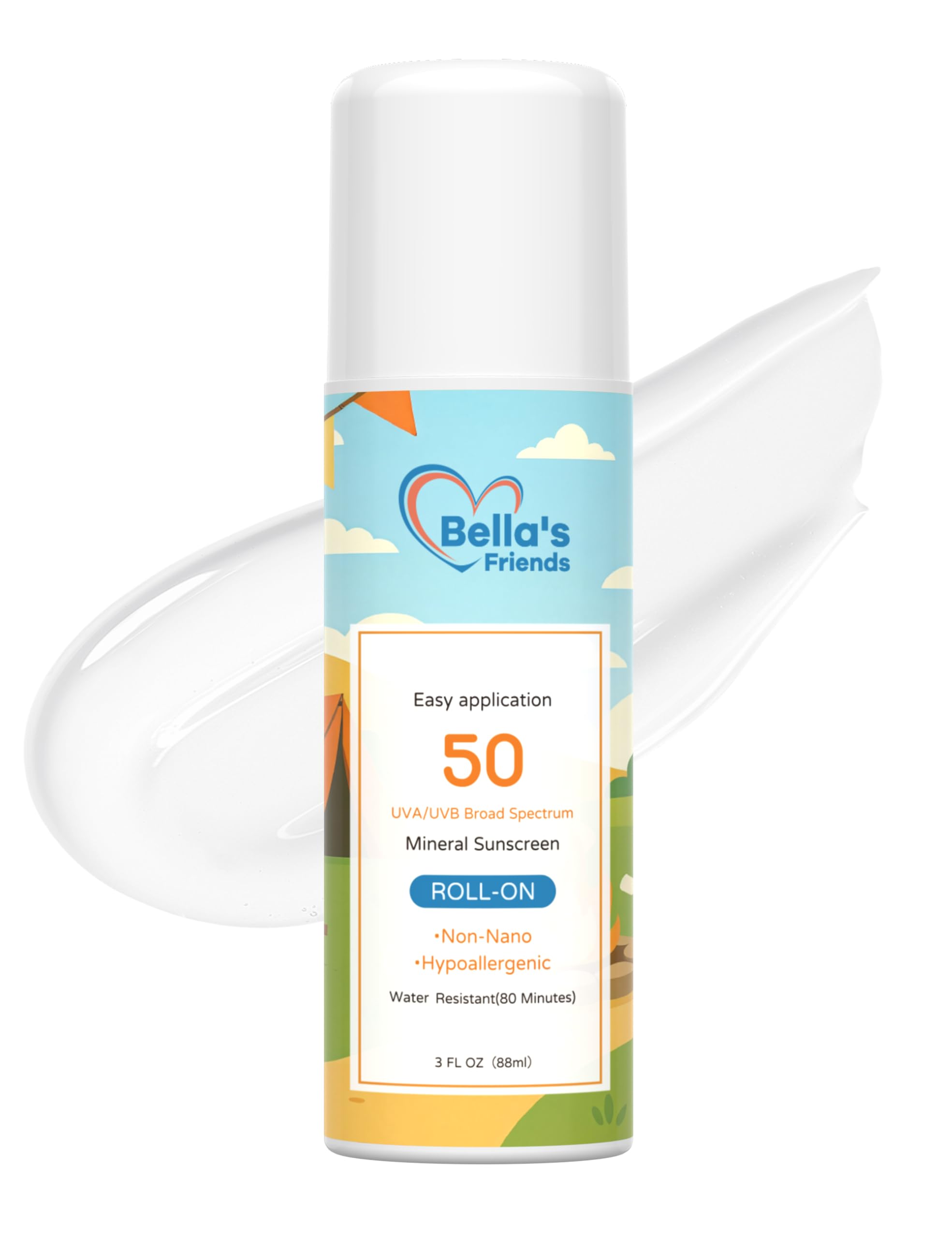 Mineralischer Sonnenschutz-Roll-on SPF 50 für Kinder (Gesicht & Körper), Lotion-Applikator in Reisegröße, rifffreundlich, Sommerstrand-Urlaubsreise, Geschenke für Baby, Kinder, Mädchen, Jungen