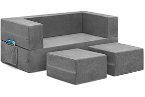 Delta Children Convertible Sofa and Play Set, Kids Couch with Storage