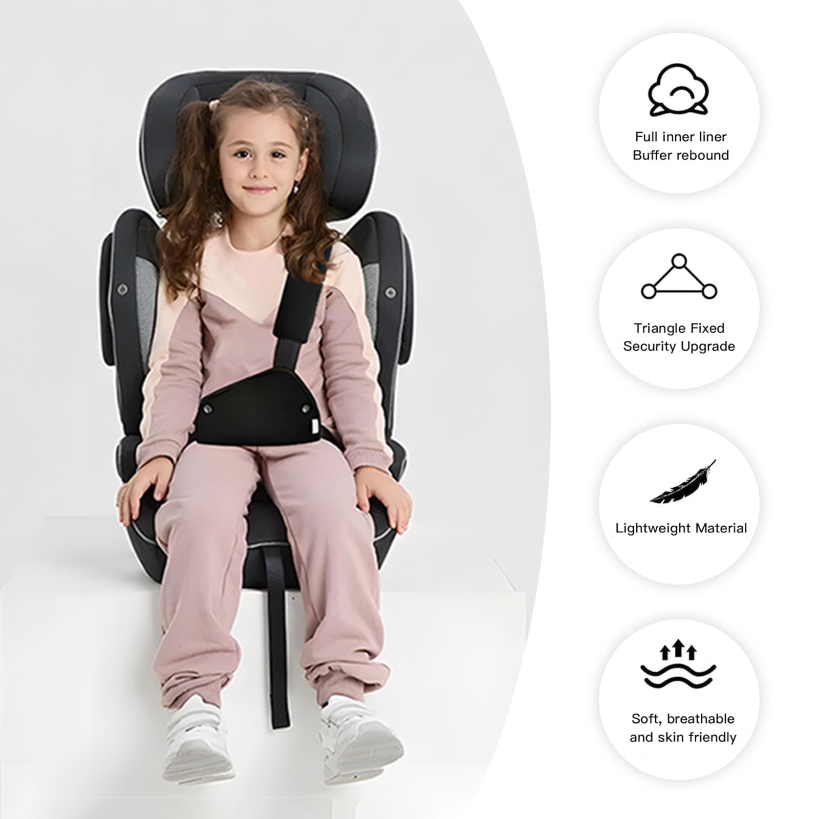 Muorruo 2-Pack Shoulder and Tummy Pads for Children, Soft, Breathable and Hypoallergenic Straps - Image 4