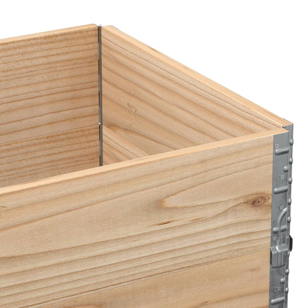 vidaXL Collares de palets 2 Unidades Madera Maciza de Pino 80x60 cm, collarín de palets, Caja de Palet, Marco de apilamiento de palets