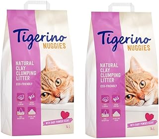 Tigerino Doppelpack Nuggies Katzenstreu - Babypuderduft 2 x 14 Liter product image