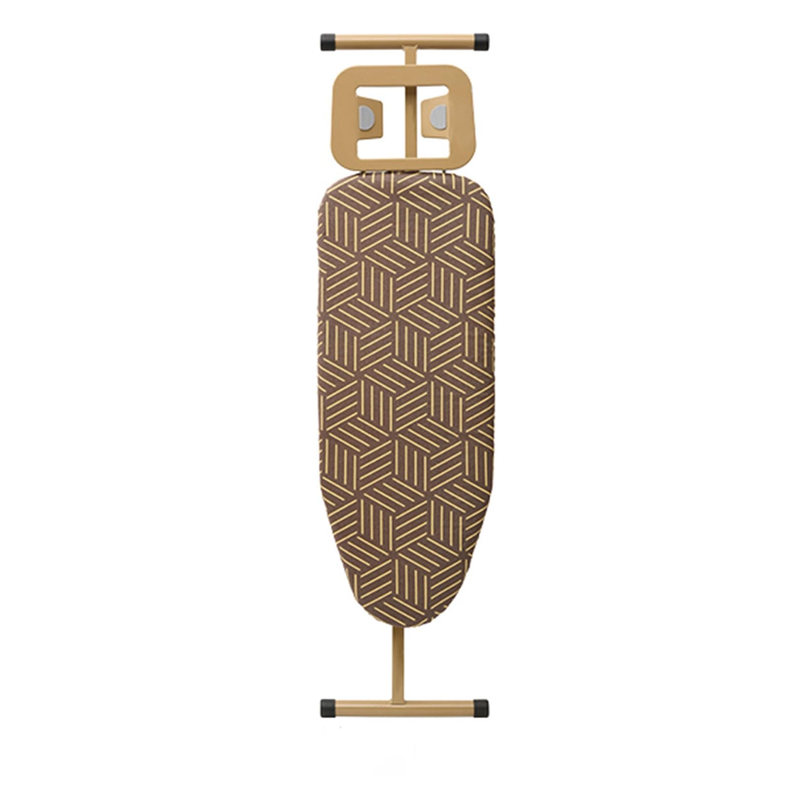 ASSE da Stiro di Dimensioni Standard, ASSE da Stiro Compatto con Copertura Resistente al Calore E Poggiaferro, ASSE da Stiro Robusto Regolabile in Altezza(Brown)
