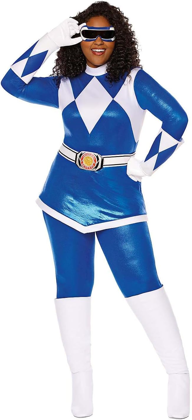 Spirit Halloween Mighty Morphing Power Rangers Adult Blue Ranger Costume, Officially Licensed, Power Ranger Suit