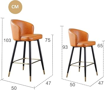 Modern Bar Stools Set Counter Height Dining Chairs Set of 2 Barstools Kitchen Counter Bar Stool Counter Stools Indoor House Design Metal Pub Kitchen(75cm)
