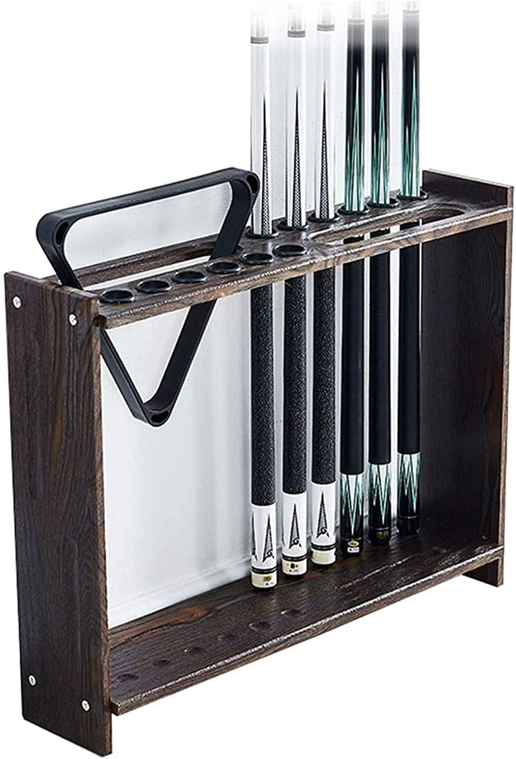 Pool Billiard Stick Storage Rack Floor Corner Rack Stand Holds 12 Easy to Clean Billiards Rack Holder 3216 (Brown)