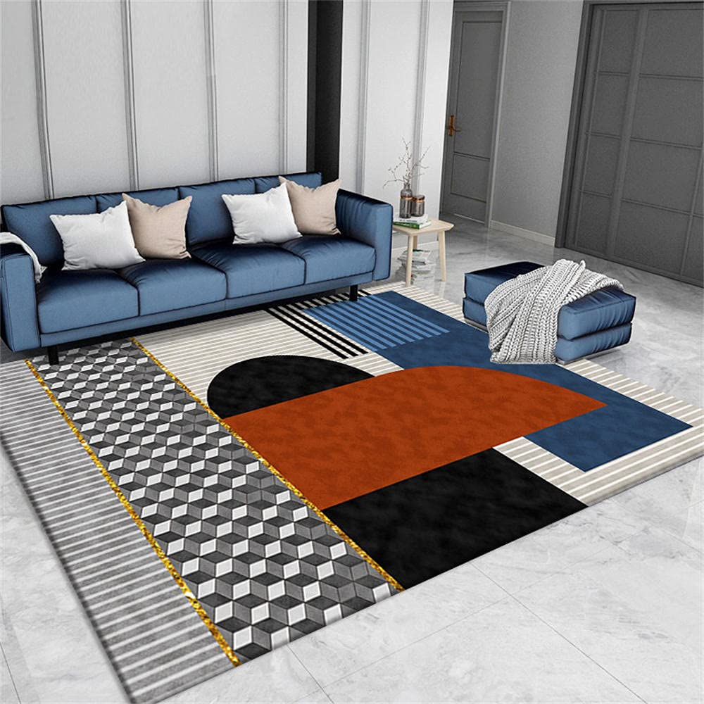 Chambre pour enfants carquette confortable tapis bleu géométrique de cuisine