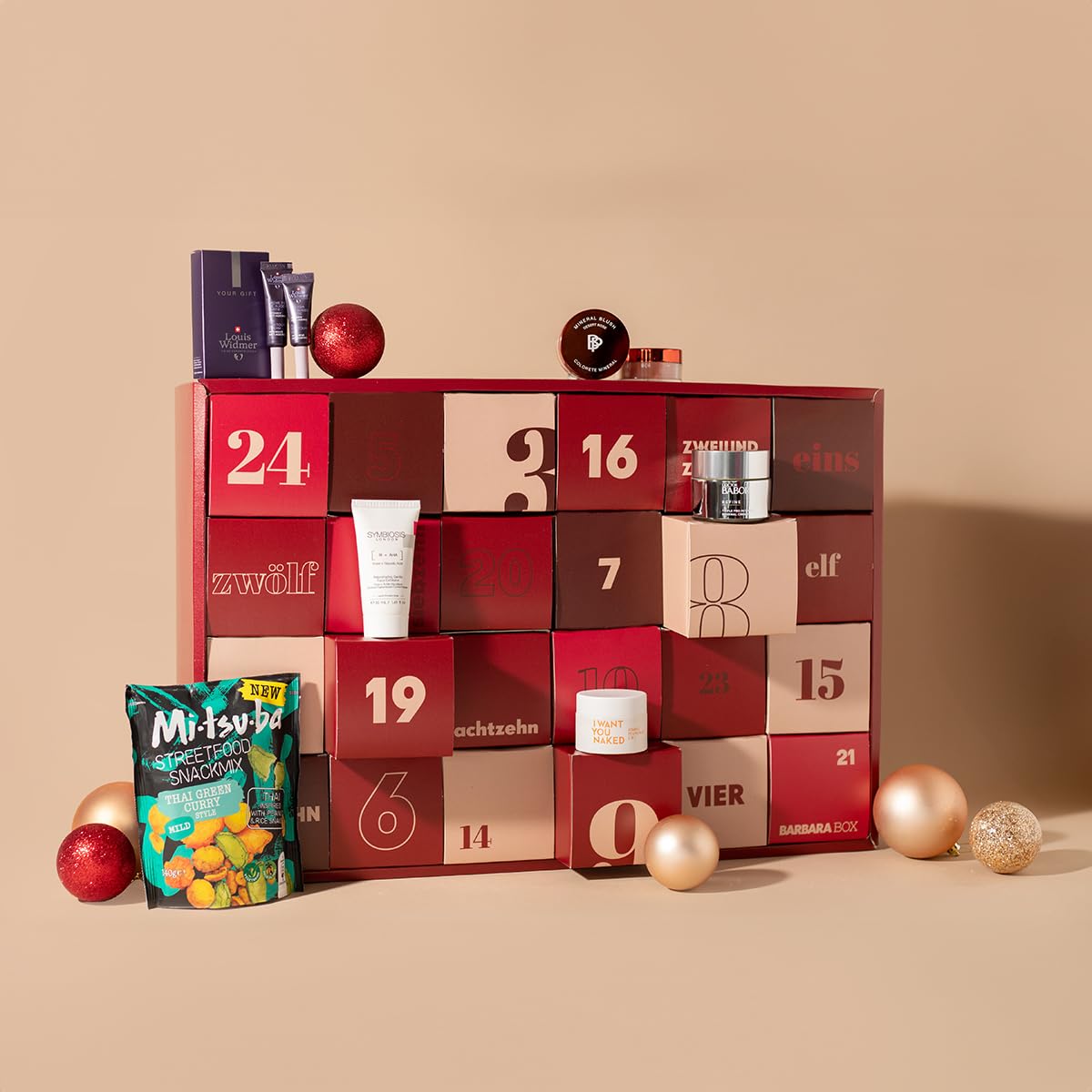 BARBARA BOX Adventskalender 2024 im Wert von über 450€ | Frauen Adventskalender | 24 beliebte Beauty-, Food- & Lifestyle Produkte in einem Adventskalender für Frauen