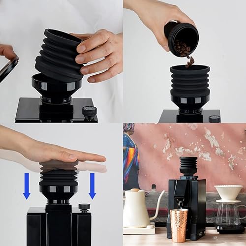Miniatura 5 de watchget Eureka Mignon Grinder - Tolva de dosis única avanzada con fuelle de silicona con tapa mental, color negro